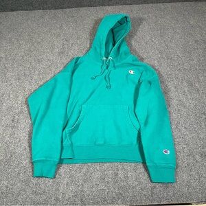 Champion reverse weave Hoodie Women’s L Blue Vintage Y2K  Activewear Pullover